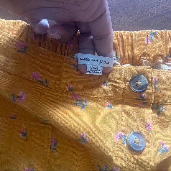American Eagle Outfitters Yellow Floral Mini Skirt Size:L - Picture 4 of 6